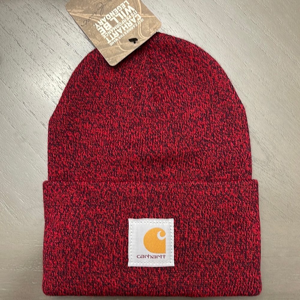 Red and navy Carhartt Beanie NWT